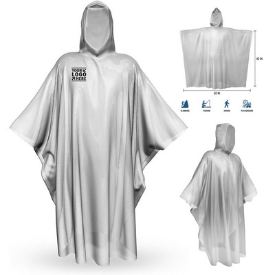 Transparent Waterproof Disposable Rain Poncho Travel Hiking Thick Emergency Raincoat