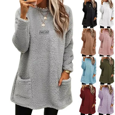 Cozy Cold Print Fleece Pullover Sweatshirt