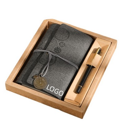 Metal Clock Pendant Notebook Gift Box