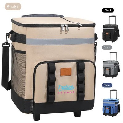 24 Can Insulated Rolling Cooler Bag