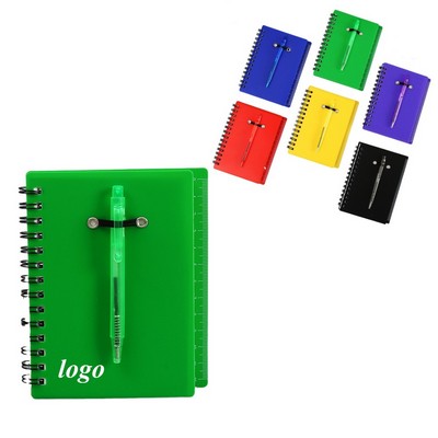 3-In-1 Spiral Notebook With Pen And Memo Pad