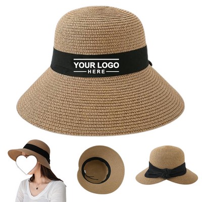 Wide Brim Straw Sun Hat for Women