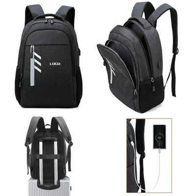 Waterproof Oxford Laptop Backpack with Reflective Strip