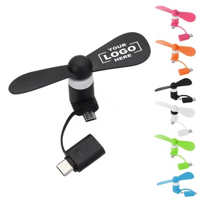 2-in-1 Mini USB Portable Cell Phone Fan