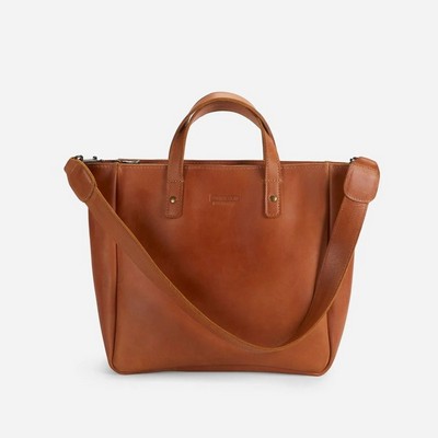 Merkato Small Rust Brown Zip Tote Bag