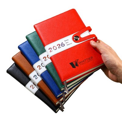 2026 A5 320 Pages PU Cover Daily Planner