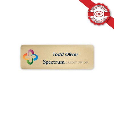 USA Made Eco-Friendly UV Full Color Aluminum Badges (1.00" x 3.00" Inches)