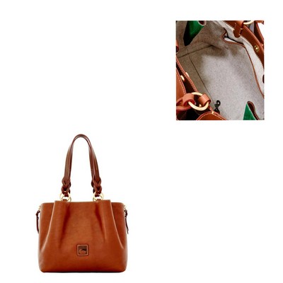 Dooney & Bourke Chestnut Brown Florentine Large Zip Barlow Bag