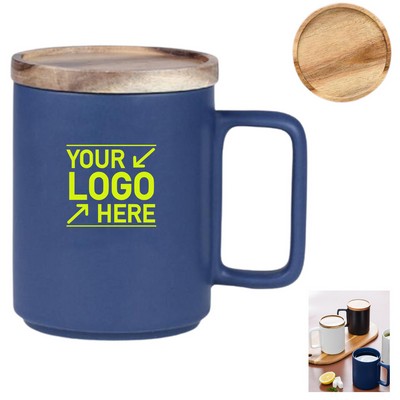 Porcelain Mug with Wooden Lid
