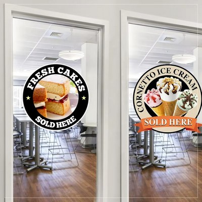 Clear Circle Static Cling Decals