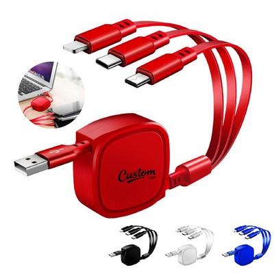 Triple Port Retractable Charging Cable
