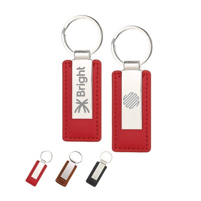 Zinc Alloy Car Keychain With PU Leather