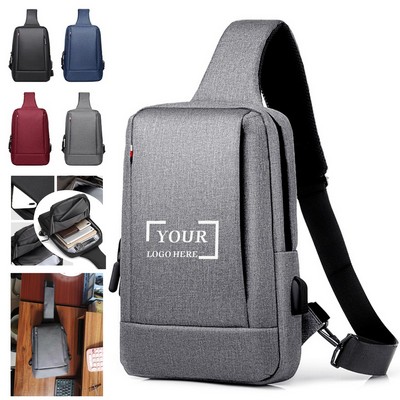 USB Charging Multipurpose Sling Crossbody Bag