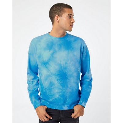 Independent Trading Co Unisex Midweight Tie-Dyed Crewneck Sweatshirt - PRM3500TD