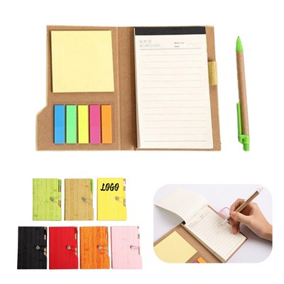 Notebook Set With Sticky Notes & Pen