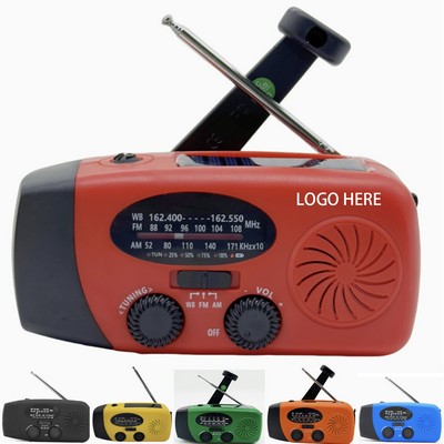 Hand-Cranked Weather Radio W/Flashlight