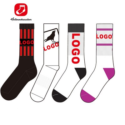 High Quality Custom Design Cotton Cushion Sports Logo Socks