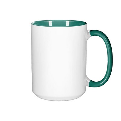 15 oz. Ceramic Mug Inner/Handle Green - Orca