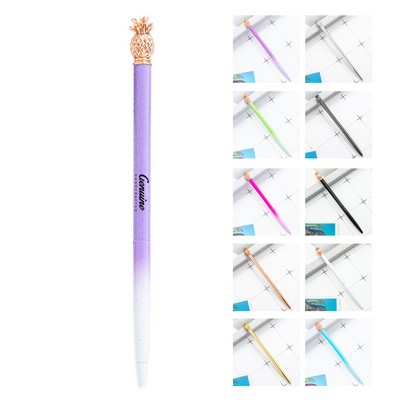 Tropical Pineapple Stainless Steel Ballpoint Pen