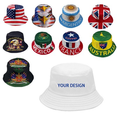 Custom Polyester Soccer Competition National Flag Bucket Hat