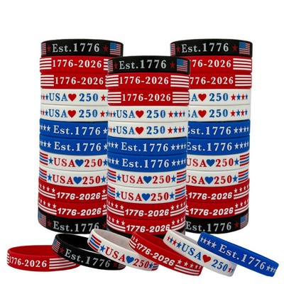 4th/Fourth of July Patriotic Silicone Rubber Bracelet Accessories Party Favors