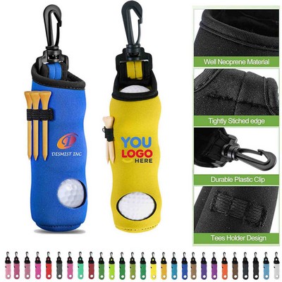 Pouch Portable Neoprene Golf Ball Holder with Clip MOQ 25PCS