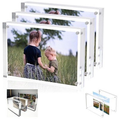 Clear Magnetic Acrylic Double Sided Picture Frame