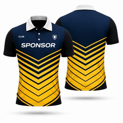 Dye Sublimated Jacquard Short Sleeve Polo Shirt 160GSM