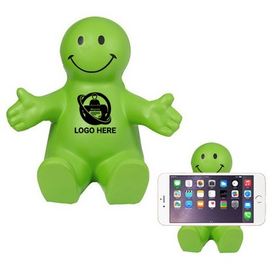 Solid Color Squeezable Smiley Face Phone Holder