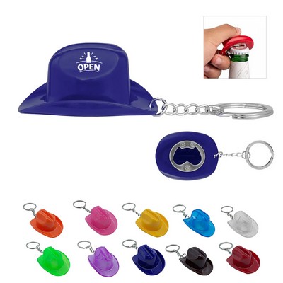 Cowboy Hat Bottle Opener Keychain