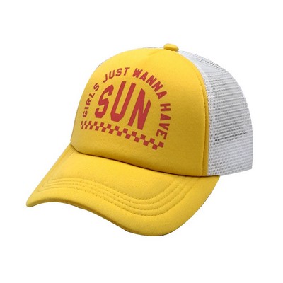 Youth Retro Sublimated Foam Trucker Hat - Kids' Full-Color Custom Mesh Cap