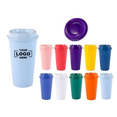 16oz Reusable Plastic Coffee Mug