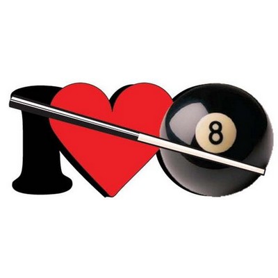 I Love Pool Promotional Magnet w/ Strip Magnet (2 Square Inch)