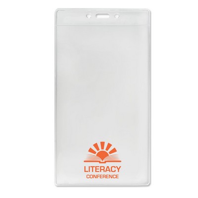 Vertical 1-Pocket Event-Size Economy Vinyl Badge Holders, 4" x 7.38"