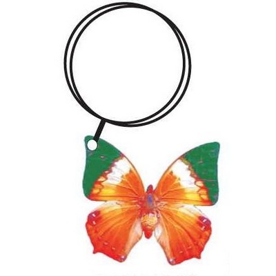 Orange & Green Butterfly Keychain w/Mirror Back (6 Square Inch)