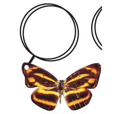 Brown & Yellow Butterfly Keychain w/Mirror Back (6 Square Inch)