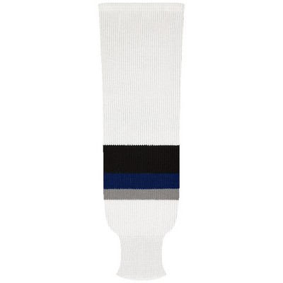 Tampa Bay Pro Series White & Black Home Socks w/Blue & Gray Stripes