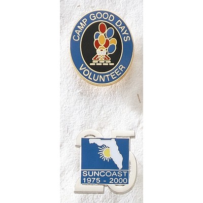 Series 3550 Economical Iron CloisEpoxy Lapel Pin (Up to 3/4")