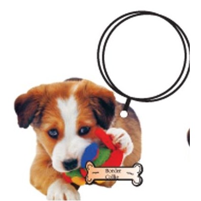 Border Collie Dog Keychain w/Mirrored Back (10 Square Inch)