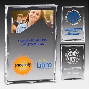 Large Scalloped Block Award - 4" x 6" x 1" - 2245L (Laser)
