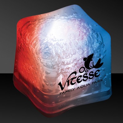 1 3/8" Red/White/Blue Lited Ice Cube(Pad Print)