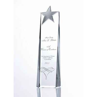 Platinum Star Optic Crystal Award (2¾"x 8¼")