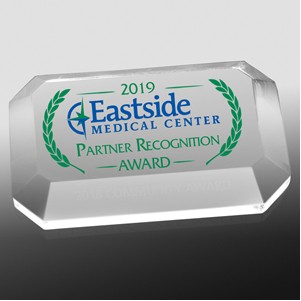 4" x 2-1/2" x 3/4" - Beveled Acrylic Paperweight - 2060L (Laser)