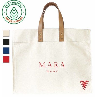 Ellora Premium 20 oz Canvas Tote Bag | Heavy Duty Travel Gift Shop Natural (18x15x8)