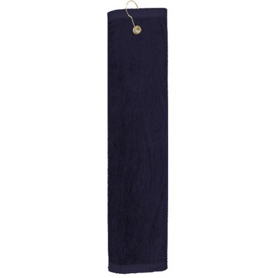 Medium Weight Velour Golf Towel - Trifolded (Color Imprinted - Tone on Tone)