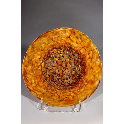 Amber Art Glass Rondelle w/o Stand (12"x12")