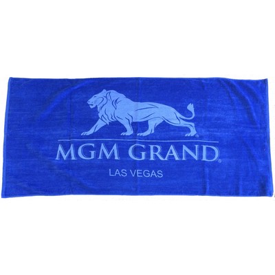 Royal Blue Economy Terry Velour Beach Towel (28"x58")