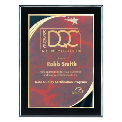 Plaque - 7"x9" Wall Plaque w/ Red Star Achievement Plates (5"x7")