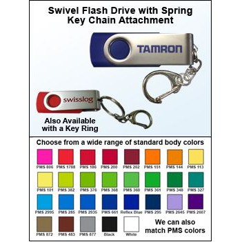 2 GB Swivel Flash Drive w/Spring Key Chain Attachment