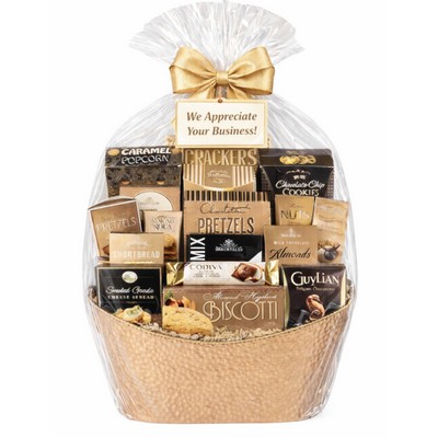 Gold Gourmet Appreciation Gift Basket